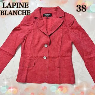 ラピーヌ(LAPINE)の【美品】ラピーヌブランシュ　リネンジャケット　サーモンレッド(スーツ)