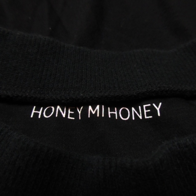 Honey mi Honey(ハニーミーハニー)のHONEY MI HONEY カットソー 五分袖 ワンポイント XL 黒 レディースのトップス(その他)の商品写真