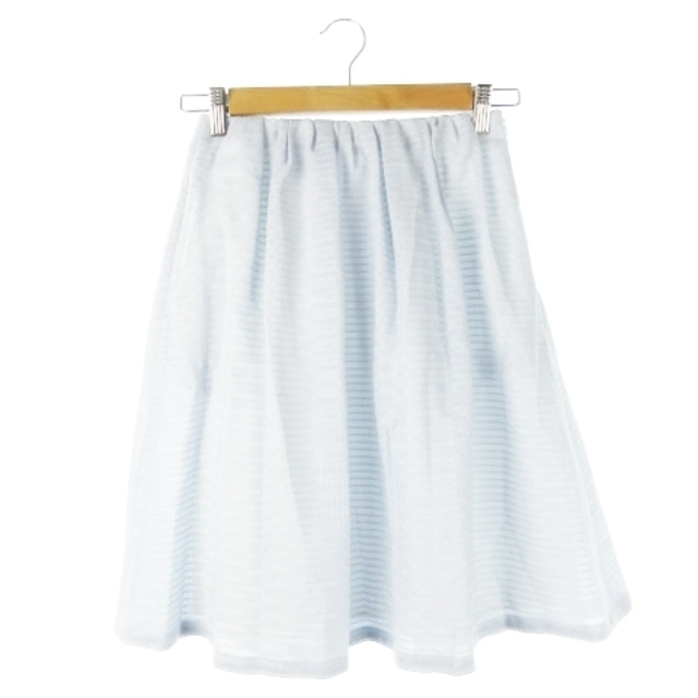 TOMORROWLAND(トゥモローランド)のトゥモローランド スカート ギャザー ひざ丈 シアー ボーダー 32 青 レディースのスカート(ひざ丈スカート)の商品写真