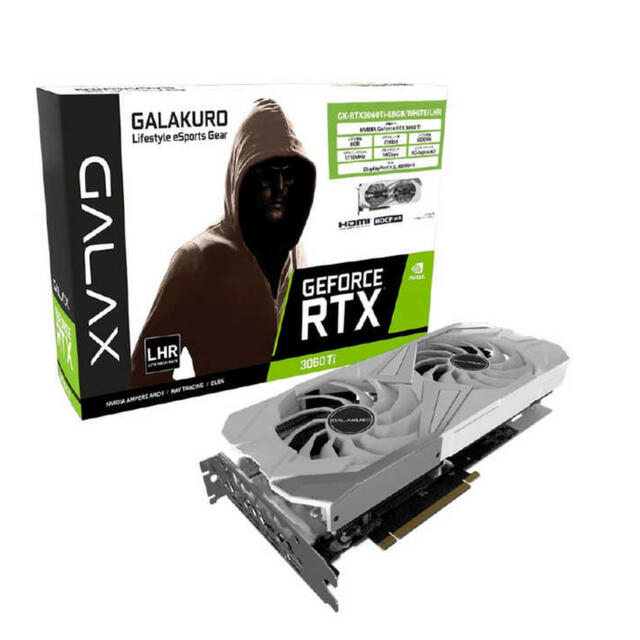 玄人志向 グラボ GK-RTX3060Ti-E8GB WHITE LHR