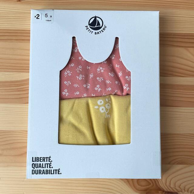 PETIT BATEAU(プチバトー)の新品未使用  プチバトー  キャミソール  2枚組  5ans キッズ/ベビー/マタニティのキッズ服女の子用(90cm~)(下着)の商品写真