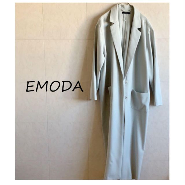 EMODA(エモダ)の美品★EMODA　エモダ　ロングジャケットコート　春秋　ペールグリーン レディースのジャケット/アウター(その他)の商品写真