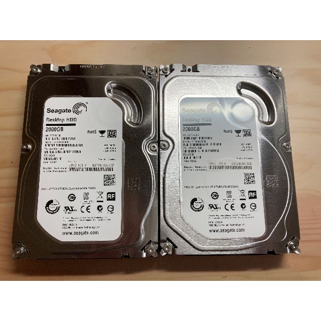 【新古品】HDD 3.5インチ 2TB SATA×2台