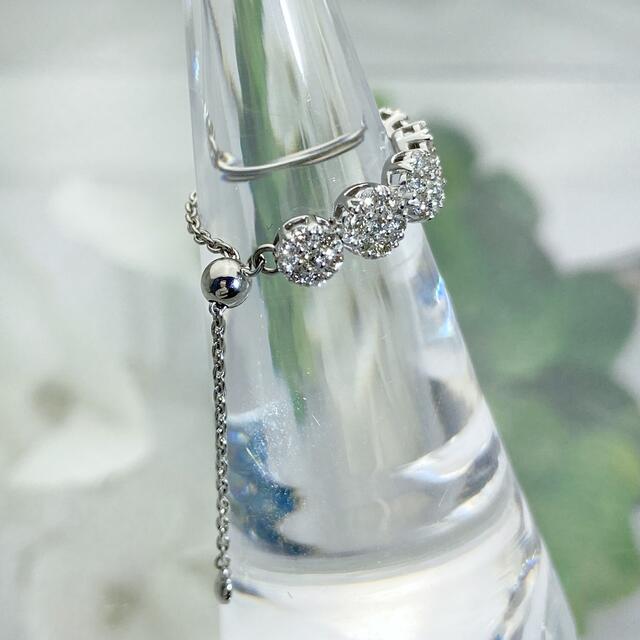 【スライドアジャスター付】PT950 天然ダイヤモンド 0.40ct リング レディースのアクセサリー(リング(指輪))の商品写真