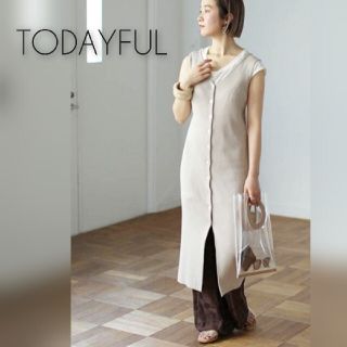 トゥデイフル(TODAYFUL)のトゥデイフル TODAYFUL ニットドレスロングワンピースグレーベージュ(ロングワンピース/マキシワンピース)