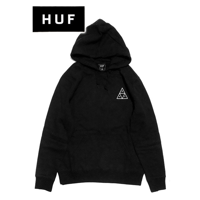 HUF ハフトリプルトライアングルロゴプリントプルオーバーパーカー hf02