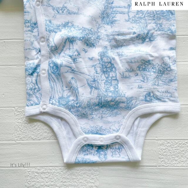 Ralph Lauren(ラルフローレン)の3m60cm ラルフローレン  ロンパース　キャンパスベア　水色 キッズ/ベビー/マタニティのベビー服(~85cm)(ロンパース)の商品写真