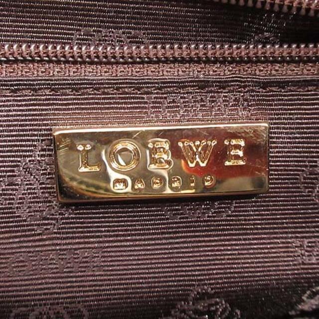 ロエベ LOEWE スエード ショルダー バッグ アナグラム スクエア ベージュ 6