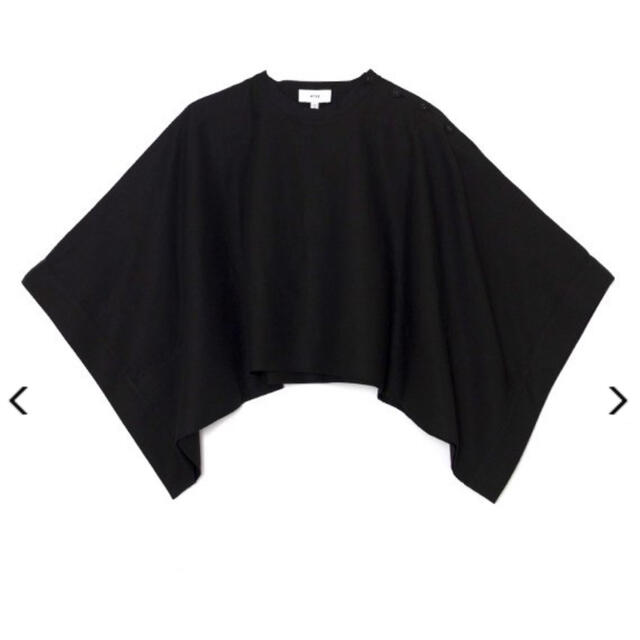 HYKE(ハイク)の【完売品】HYKE LINEN PONCHO ブラック レディースのトップス(カットソー(長袖/七分))の商品写真