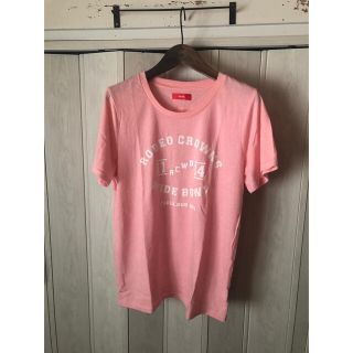 ロデオクラウンズ(RODEO CROWNS)の◆RCWB/ロデオクラウンズ/ロゴ入り/ピンクの半袖Tシャツ/M◆c2(Tシャツ(半袖/袖なし))