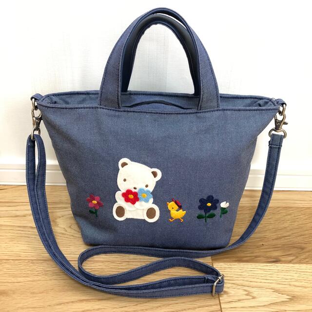 【美品】familiar ファミリア デニム ショルダーバッグ ポシェット