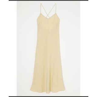 マウジー(moussy)のBACK CROSS CAMI ドレス moussy キャミワンピース イエロー(ロングワンピース/マキシワンピース)