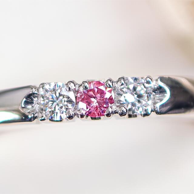 Fancy vivid purplish pink 0.038ctリング レディースのアクセサリー(リング(指輪))の商品写真