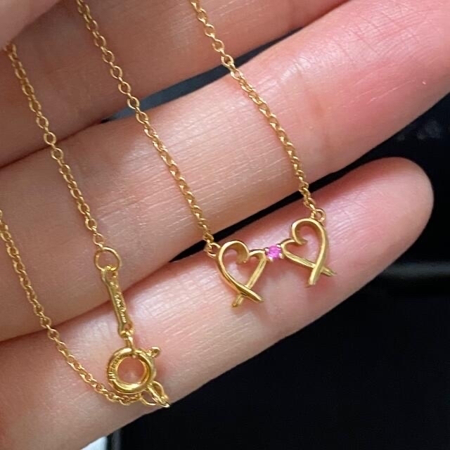 Tiffany & Co. - お値下げ美品tiffanyダブルラヴィングハートk18 Tiffany & Co. - お値下げ美品tiffanyダブルラヴィングハートk18