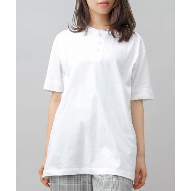 新品 ユナイテッドアスレ ヘンリーネック 無地 半袖Tシャツ 白 S メンズのトップス(Tシャツ/カットソー(半袖/袖なし))の商品写真