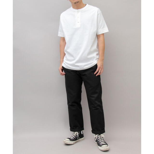 新品 ユナイテッドアスレ ヘンリーネック 無地 半袖Tシャツ 白 S メンズのトップス(Tシャツ/カットソー(半袖/袖なし))の商品写真