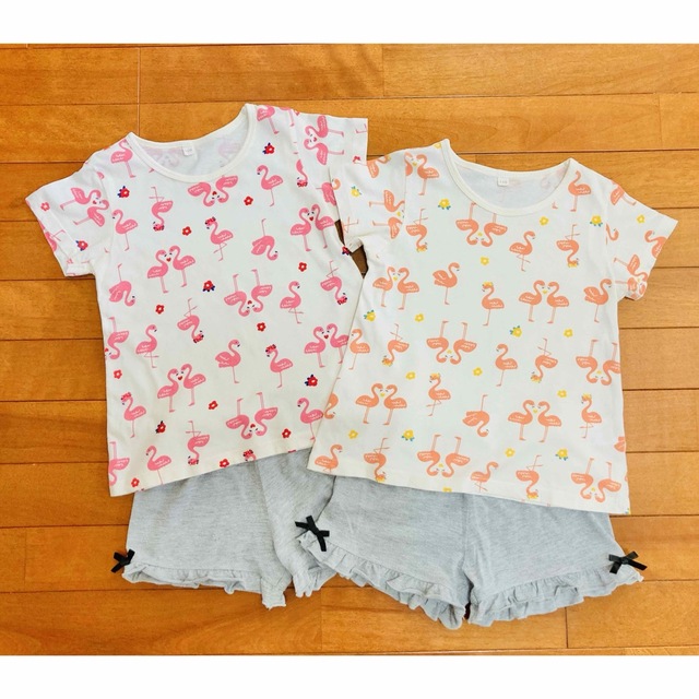 UNIQLO(ユニクロ)のパジャマ　半袖　２セット　95cm  未使用品　⭐️双子ちゃん⭐️ キッズ/ベビー/マタニティのキッズ服女の子用(90cm~)(パジャマ)の商品写真