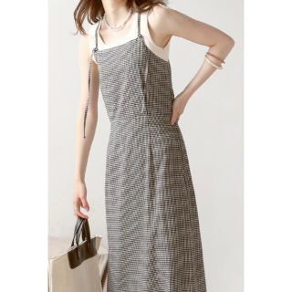 アメリヴィンテージ(Ameri VINTAGE)のgingham check camisole OP(ロングワンピース/マキシワンピース)