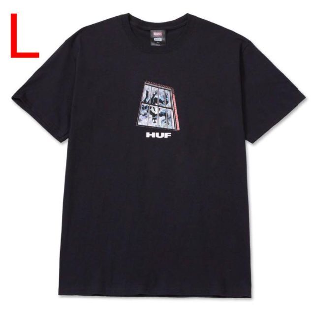 HUFｘMARVEL コラボ 半袖 Tシャツ  ブラック　スパイダーマン　L