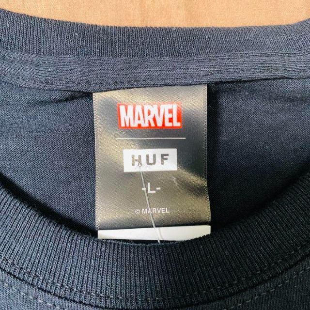 HUFｘMARVEL コラボ 半袖 Tシャツ  ブラック　スパイダーマン　L