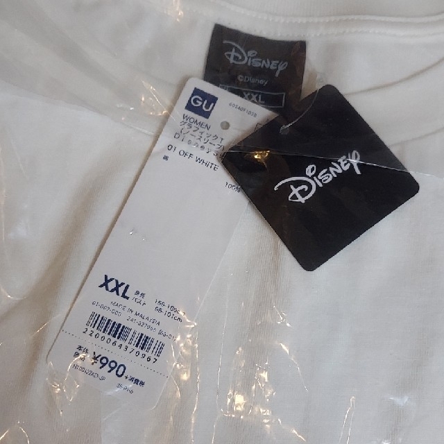 GU(ジーユー)のGU ジーユー グラッフィックT(ノースリーブ) Disney ホワイト レディースのトップス(Tシャツ(半袖/袖なし))の商品写真