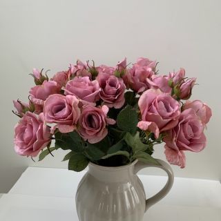 イングリッシュローズ　造花　ピンク11本セット(その他)
