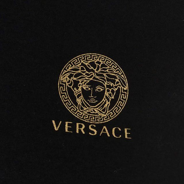 VERSACE(ヴェルサーチ)の12 VERSACE ブラック ホワイト クールネック 2枚セット size 5 メンズのトップス(Tシャツ/カットソー(半袖/袖なし))の商品写真