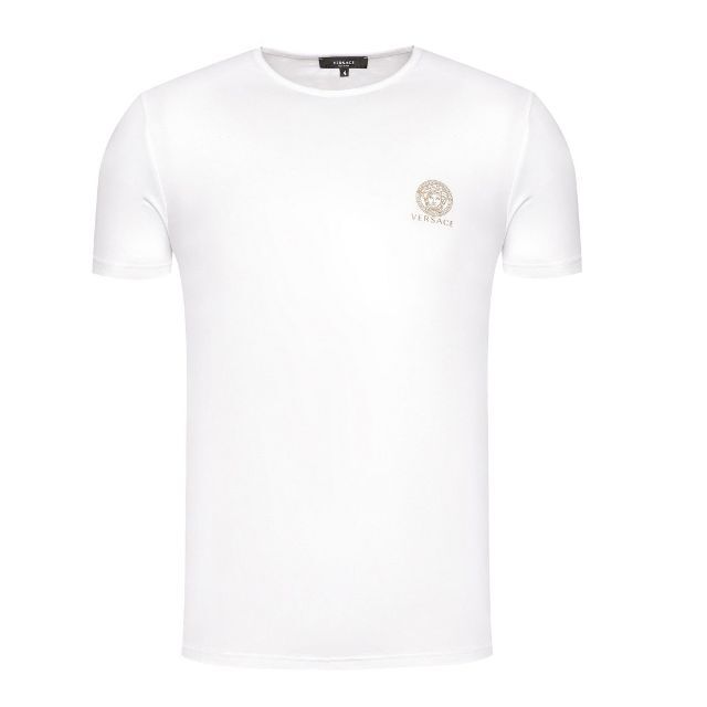 VERSACE(ヴェルサーチ)の12 VERSACE ブラック ホワイト クールネック 2枚セット size 5 メンズのトップス(Tシャツ/カットソー(半袖/袖なし))の商品写真