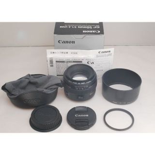 キヤノン(Canon)のEF50mm F1.4 USM 元箱付属一式 おまけ付き ワンオーナー品(レンズ(単焦点))