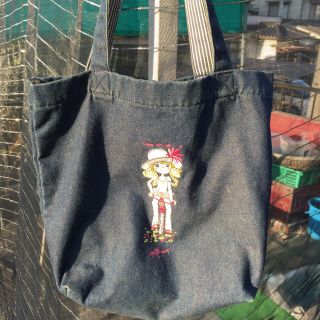 水森亜土　アドちゃん　デニム　トートバッグ　美品(トートバッグ)