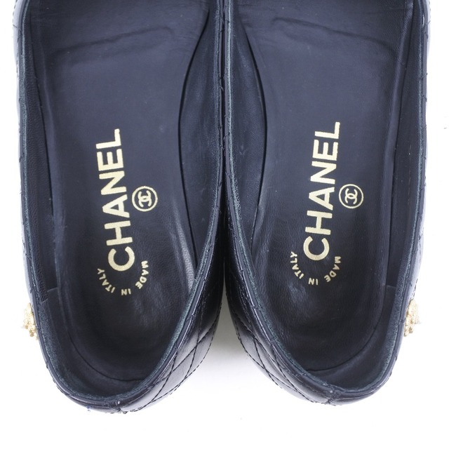 CHANEL(シャネル)の【CHANEL】シャネル マトラッセ カーフ 黒 レディース パンプス レディースの靴/シューズ(ハイヒール/パンプス)の商品写真