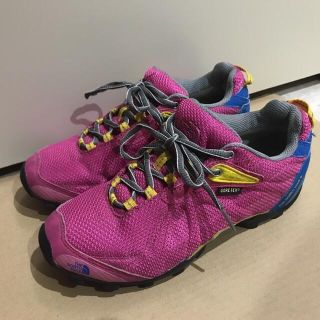 ザノースフェイス(THE NORTH FACE)のノースフェイス　ゴアテックス  スニーカー　トレッキングシューズ　ピンク　ブルー(登山用品)