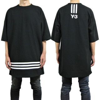 ワイスリー(Y-3)のY-3 オーバーサイズ 3ストライプス 5分袖Ｔシャツ XLサイズ HG6089(Tシャツ/カットソー(半袖/袖なし))