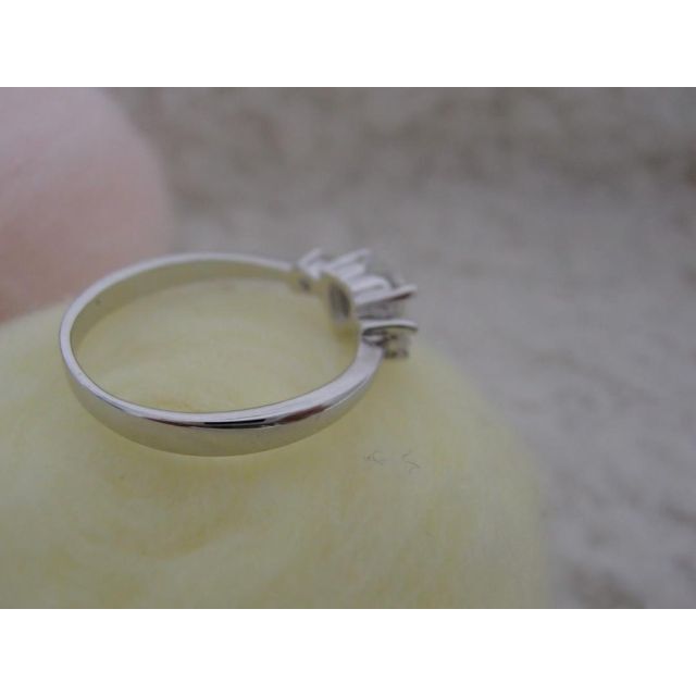 ｌ♪キラキラハートの両脇に寄り添うジルコニアが可愛いリング♪17号 レディースのアクセサリー(リング(指輪))の商品写真