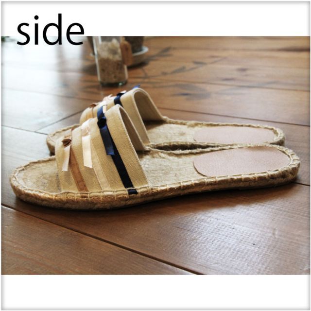 ジュートサンダル リボン ブルー 【jusa】23㎝ jsr-001 レディースの靴/シューズ(サンダル)の商品写真