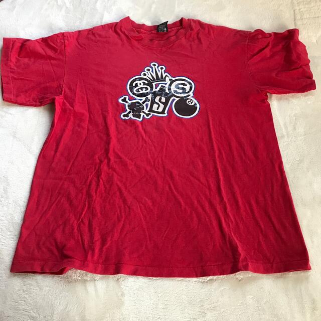 STUSSY(ステューシー)の【STUSSY】ステューシー　tシャツ  立体プリント　赤　XL USA メンズのトップス(Tシャツ/カットソー(半袖/袖なし))の商品写真