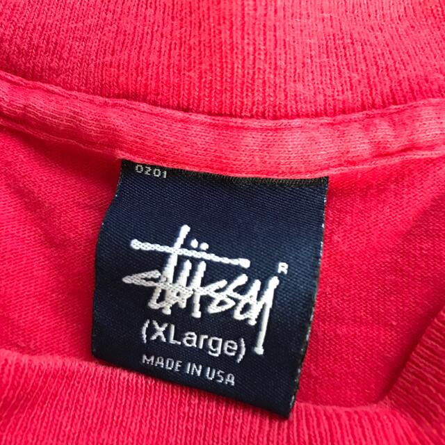 STUSSY(ステューシー)の【STUSSY】ステューシー　tシャツ  立体プリント　赤　XL USA メンズのトップス(Tシャツ/カットソー(半袖/袖なし))の商品写真