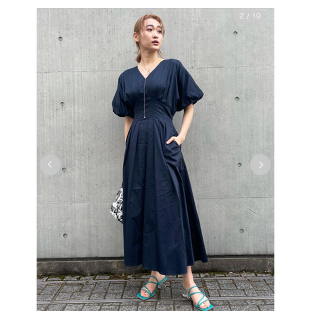 今季 FRAY I.D Vネックウエストタックワンピース レディース