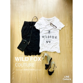 ダブルスタンダードクロージング(DOUBLE STANDARD CLOTHING)のWILDFOX ロゴ Vネック Tシャツ 白 ダブルスタンダード クロージング(Tシャツ(半袖/袖なし))
