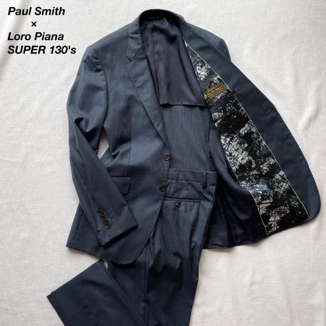 極美品 Paul Smith 裏地総柄 2Bジャケット セットアップスーツ M