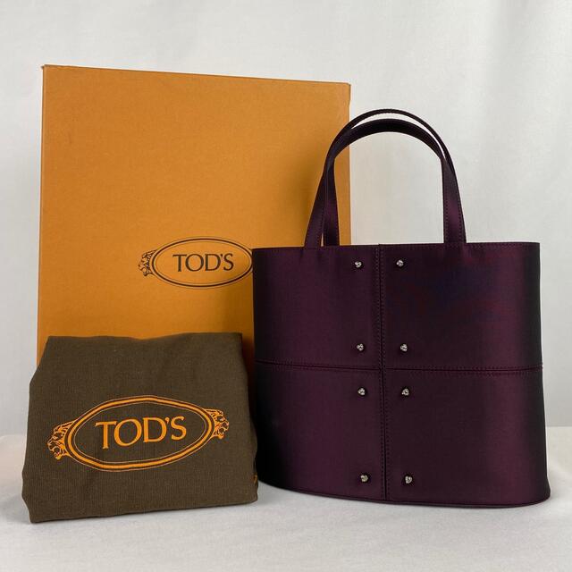 TOD'S トッズ サテン ミニ バッグ ワインレッド フォーマル 冠婚葬祭