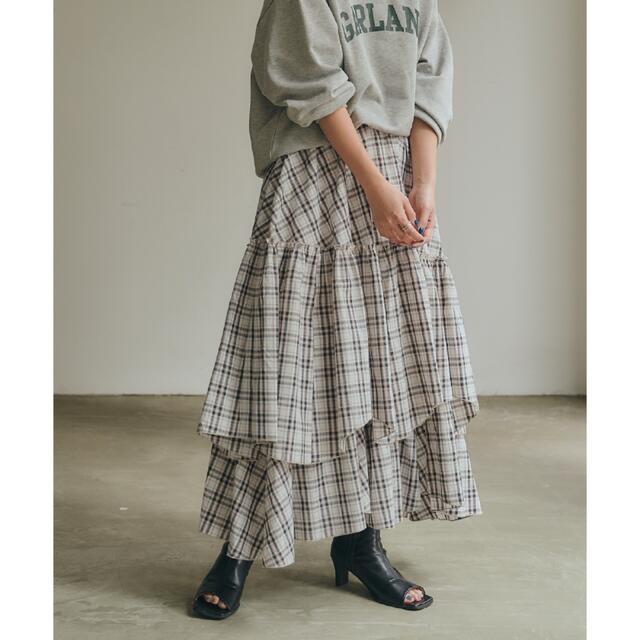 titivate(ティティベイト)の☆titivate ランダムヘムスリットティアードスカートS レディースのスカート(ロングスカート)の商品写真