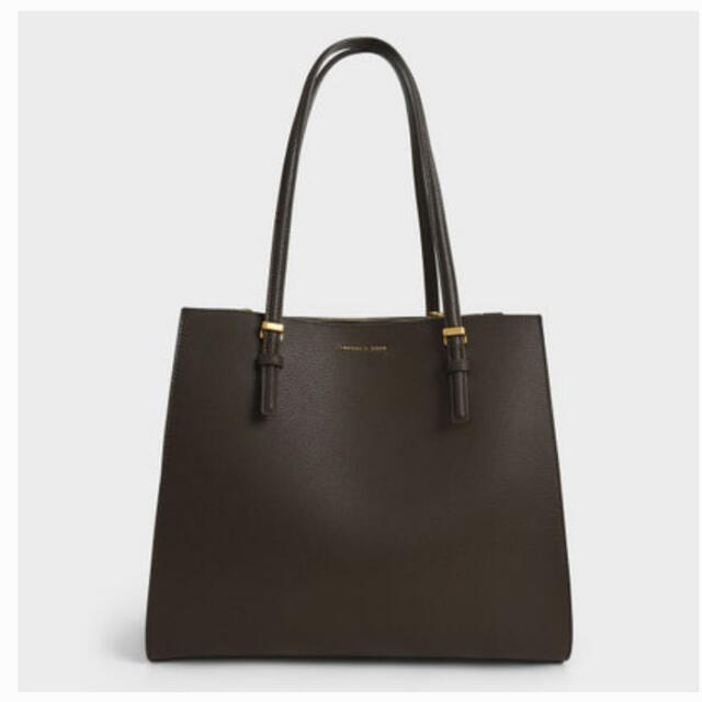 Charles and Keith(チャールズアンドキース)のナン様専用　ラージダブルハンドル トートバッグ DarkMoss レディースのバッグ(トートバッグ)の商品写真