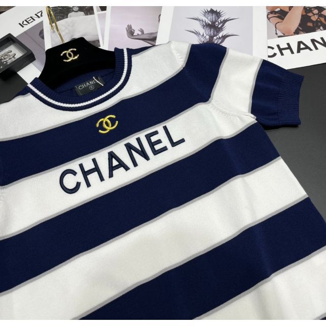 Chanel ストライプニット　半袖　38 1