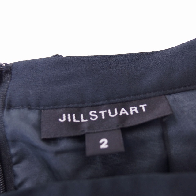 JILLSTUART(ジルスチュアート)のジルスチュアート JILL STUART 花柄 ギャザー スカート ひざ丈 黒 レディースのスカート(ひざ丈スカート)の商品写真