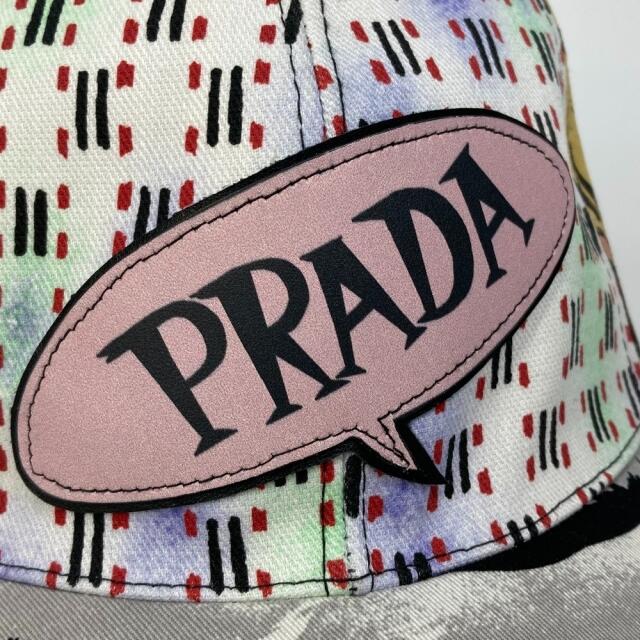 PRADA - プラダ ロゴ 総柄 ベースボールキャップ キャップ コットン