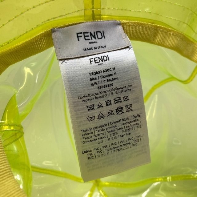 FENDI - フェンディ FXQ632 ロゴプレート クリア 帽子 ハット FENDI - フェンディ FXQ632 ロゴプレート クリア 帽子 ハット