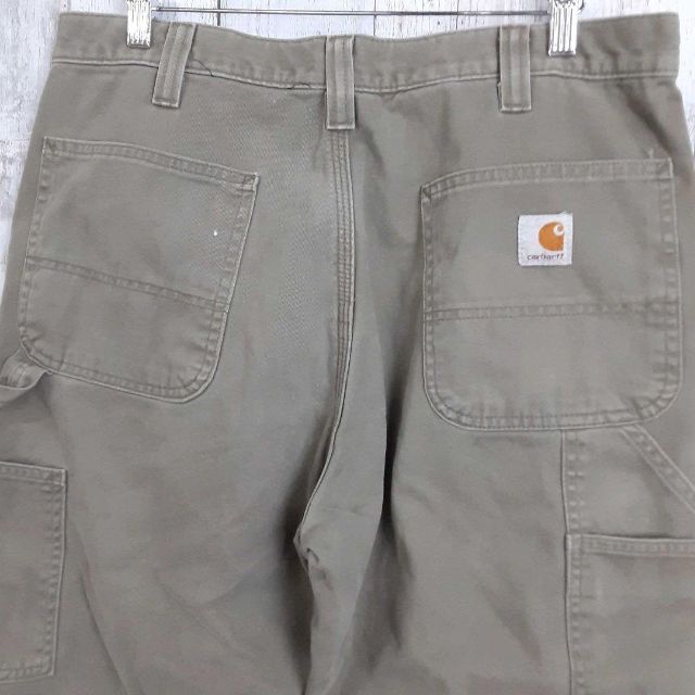 carhartt(カーハート)の希少90sカーハート34×34ワークペインターパンツ革ロゴベビーオンス古着 メンズのパンツ(ペインターパンツ)の商品写真