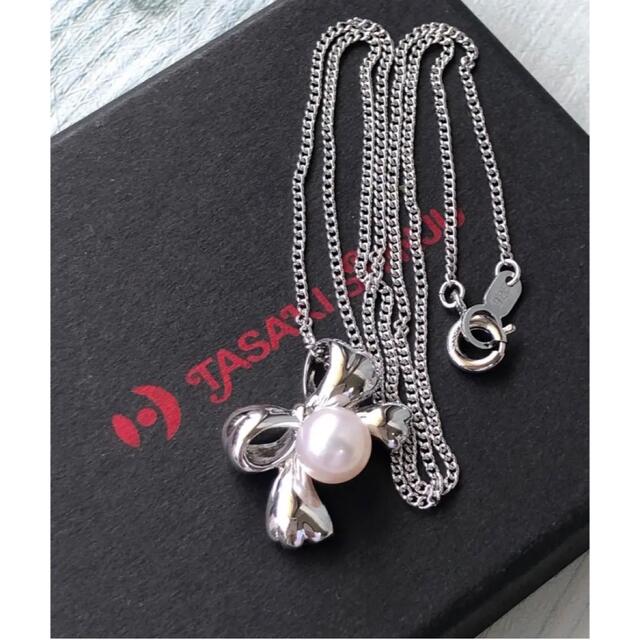 TASAKI - 美品 Tasakiタサキパールネックレス リボン アコヤ真珠6.8mm