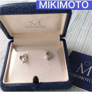 【現行品】MIKIMOTO  1粒パール　ダイヤモンドピアス　WGK18